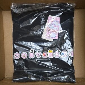Converse Black Tee with Pink Hello Kitty Graphic